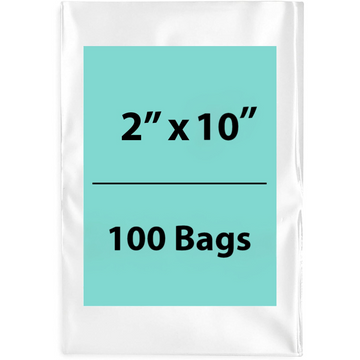 LDPE 2Mil Clear Poly Bags 2X10 inches 100 Bags